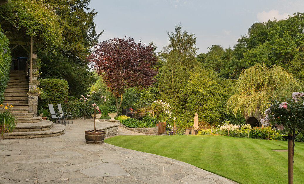 English country garden in the Peak District Derbyshire UK