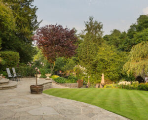 English country garden in the Peak District Derbyshire UK