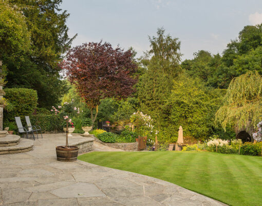 English country garden in the Peak District Derbyshire UK