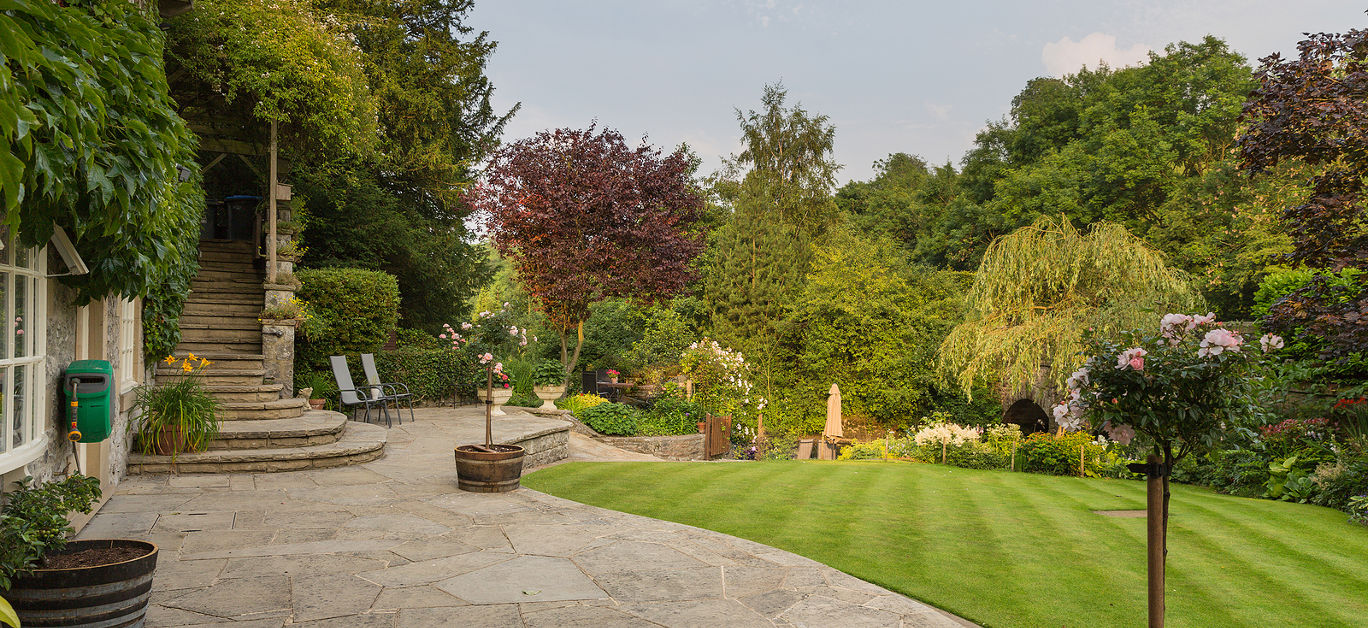 English country garden in the Peak District Derbyshire UK