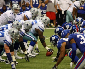 Taken in Texas Stadium on Sunday December 14 2008. Tony Romo and the Dallas Cowboys lineup against the NY Giants.