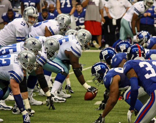 Taken in Texas Stadium on Sunday December 14 2008. Tony Romo and the Dallas Cowboys lineup against the NY Giants.