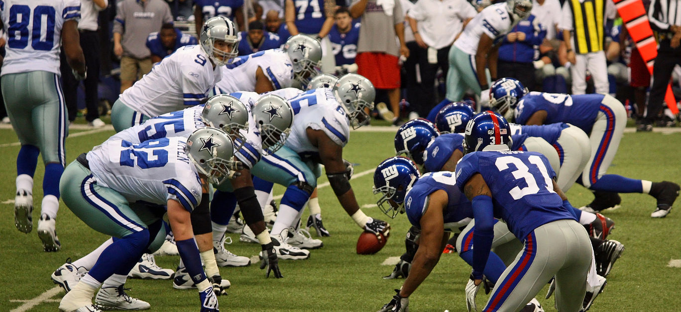 Taken in Texas Stadium on Sunday December 14 2008. Tony Romo and the Dallas Cowboys lineup against the NY Giants.